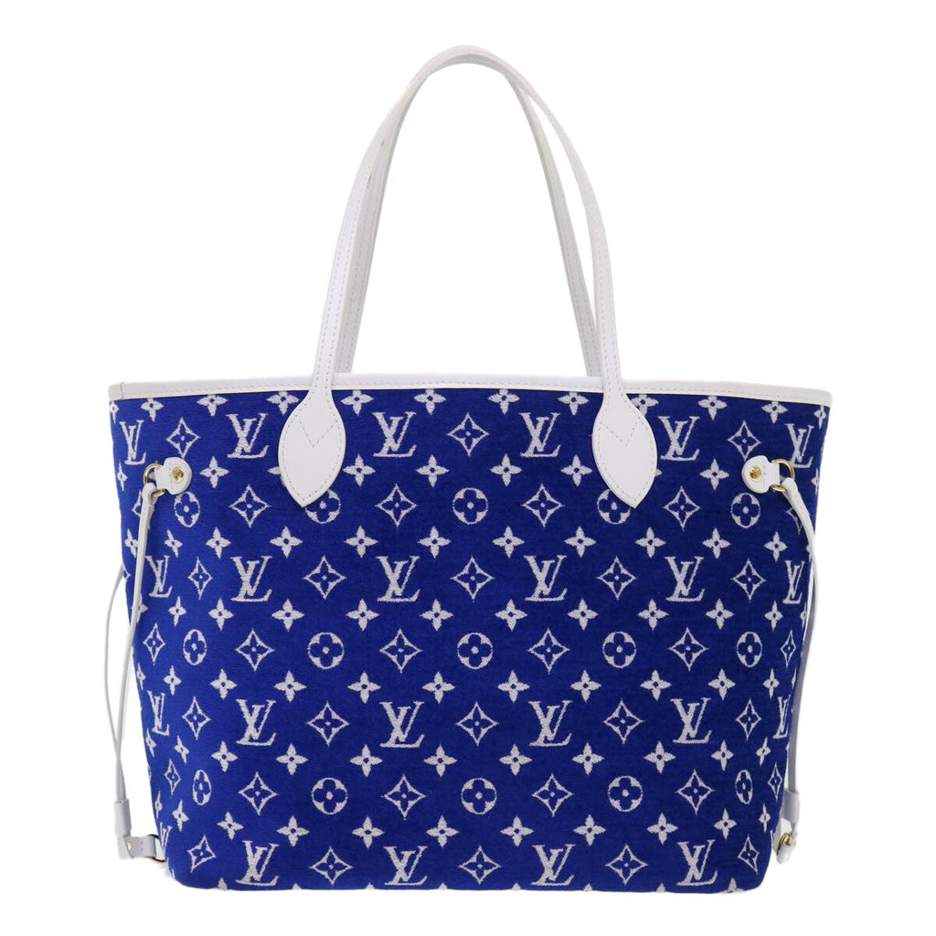 Louis Vuitton Neverfull Nm Tote Lv Match Monogram Jacquard Velvet Blue Velvet Tote Bag