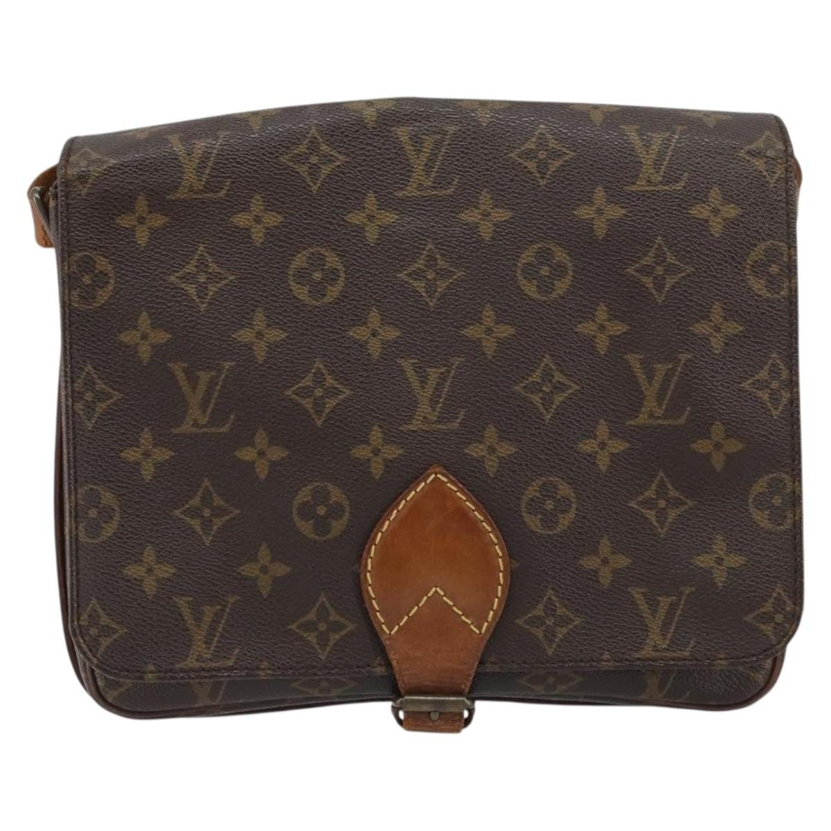 Louis Vuitton Cartouchiere Handbag Monogram Canvas Brown Canvas Shoulder Bag