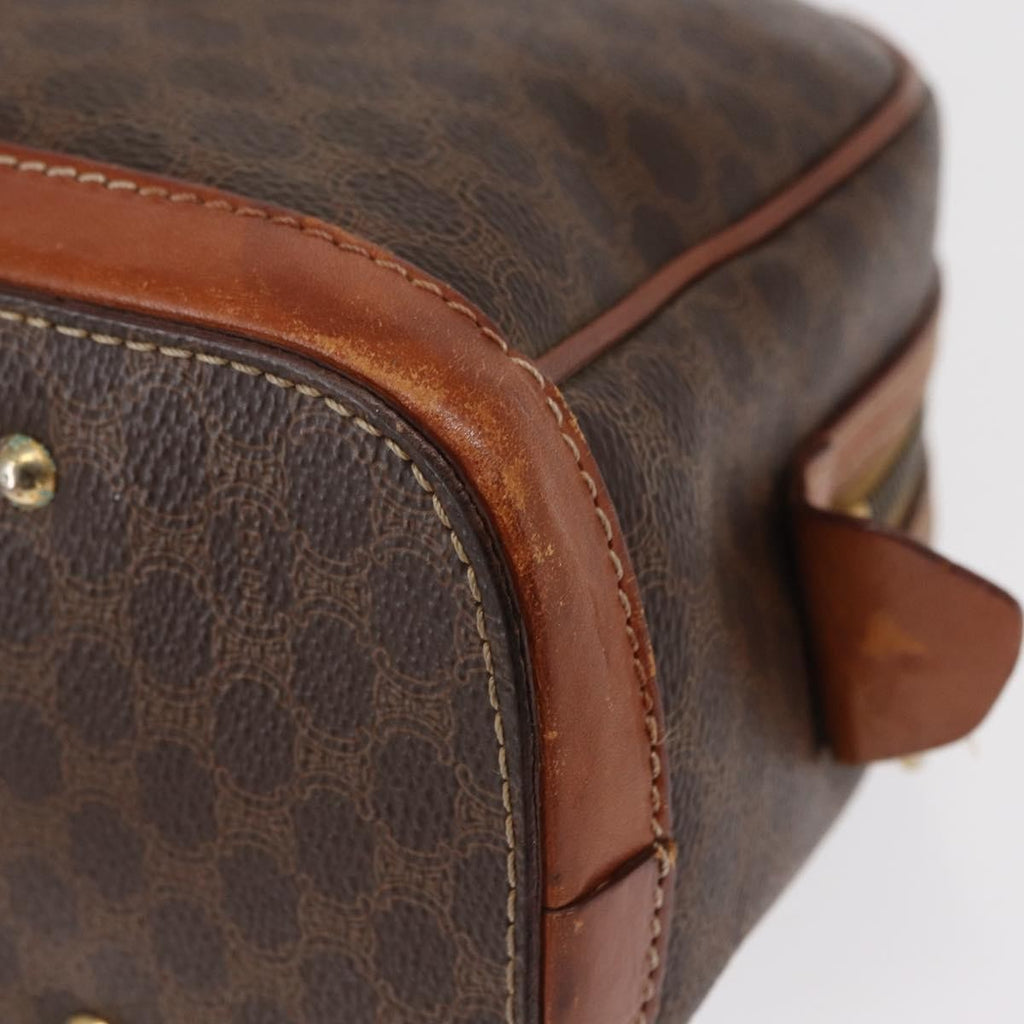 Celine Vintage Macadam Handbag Canvas And Leather Brown Canvas Handbag