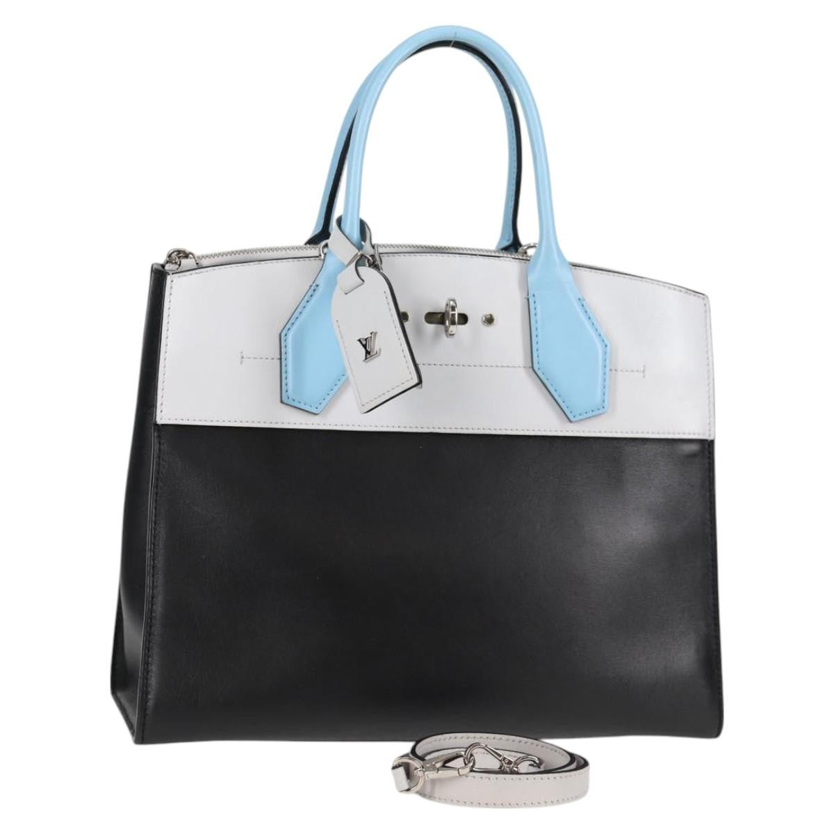Louis Vuitton City Steamer Handbag Leather Black Leather Handbag