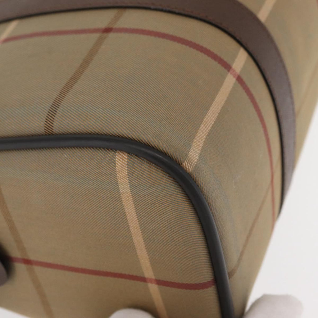 Burberry Nova Check Boston Bag Canvas Beige Canvas Handbag