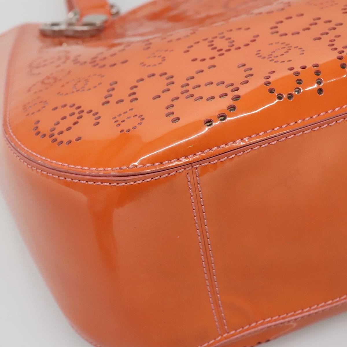 Chanel Cc No.5 Shopping Tote Perforated Patent Orange Patent_Leather Tote Bag Bag