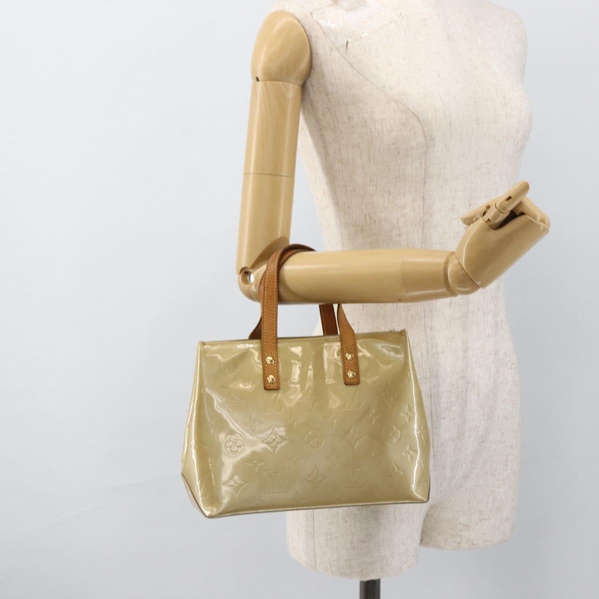 Louis Vuitton Reade Handbag Monogram Vernis Beige Patent_Leather Handbag