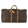 Louis Vuitton Keepall Bandouliere Bag Monogram Canvas Brown Canvas Travel Bag