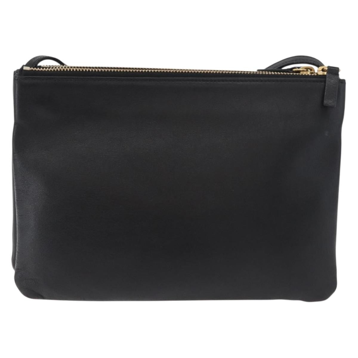 Celine Trio Crossbody Bag Leather Black Leather Shoulder Bag Bag
