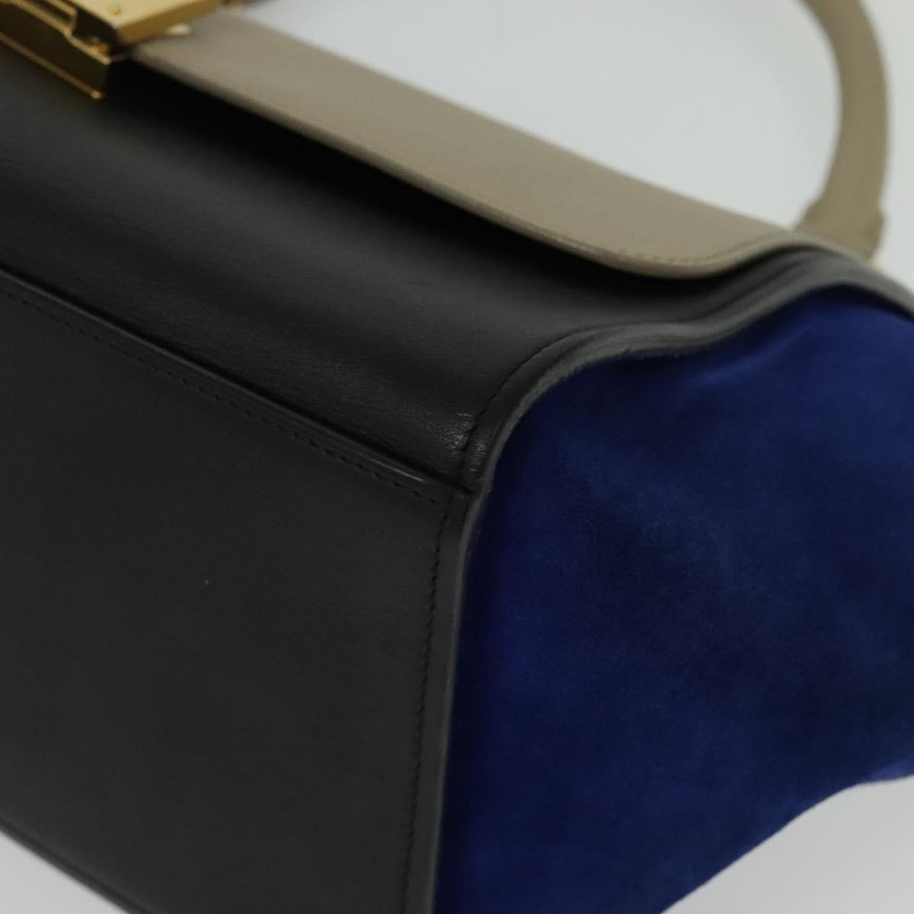 Celine Tricolor Trapeze Bag Leather Beige Leather Handbag