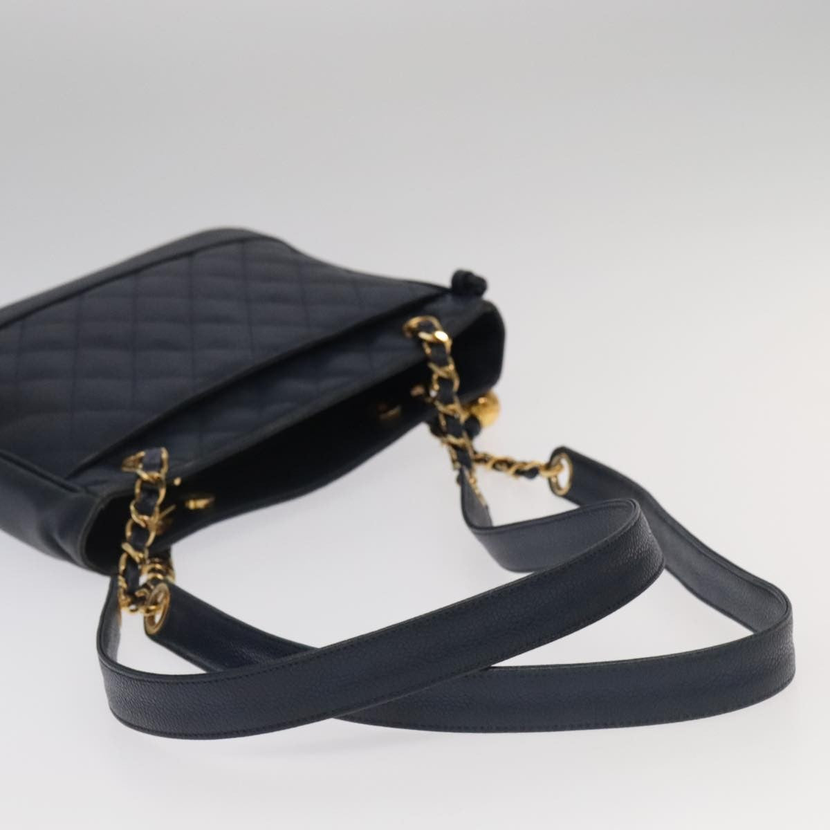 Chanel Vintage Shoulder Bag Leather Navy Leather Shoulder Bag Bag