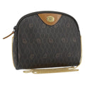 Christian Dior Vintage Honeycomb Chain Canvas Black Canvas Shoulder Bag Bag (Pre-Owned)