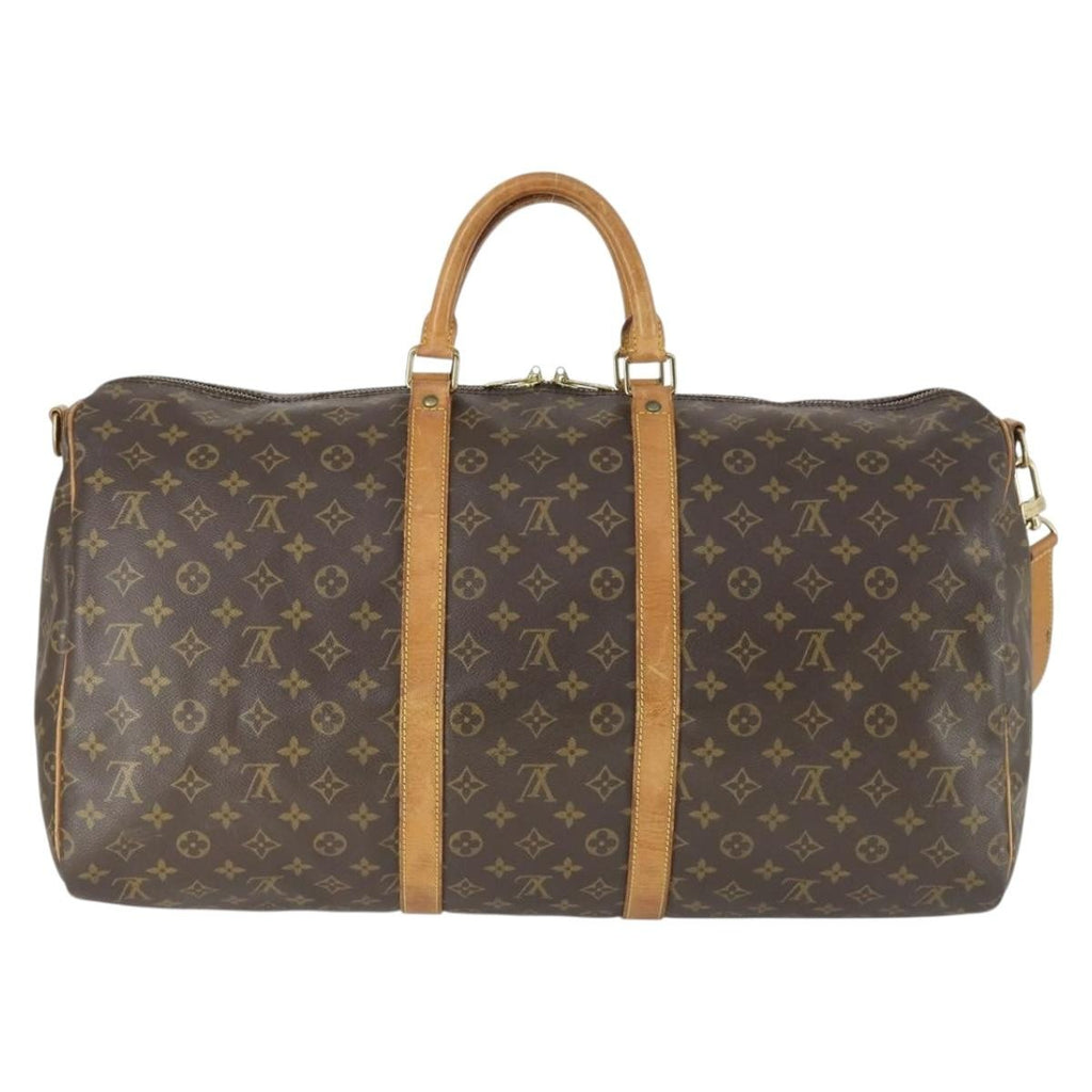Louis Vuitton Keepall Bandouliere Bag Monogram Canvas Brown Canvas Travel Bag