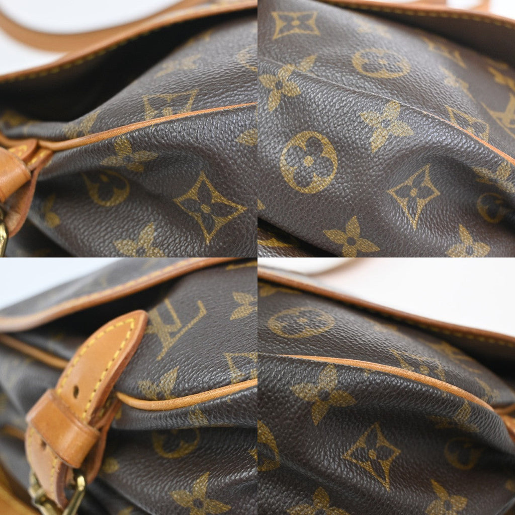 Louis Vuitton Saumur Handbag Monogram Canvas Brown Canvas Shoulder Bag