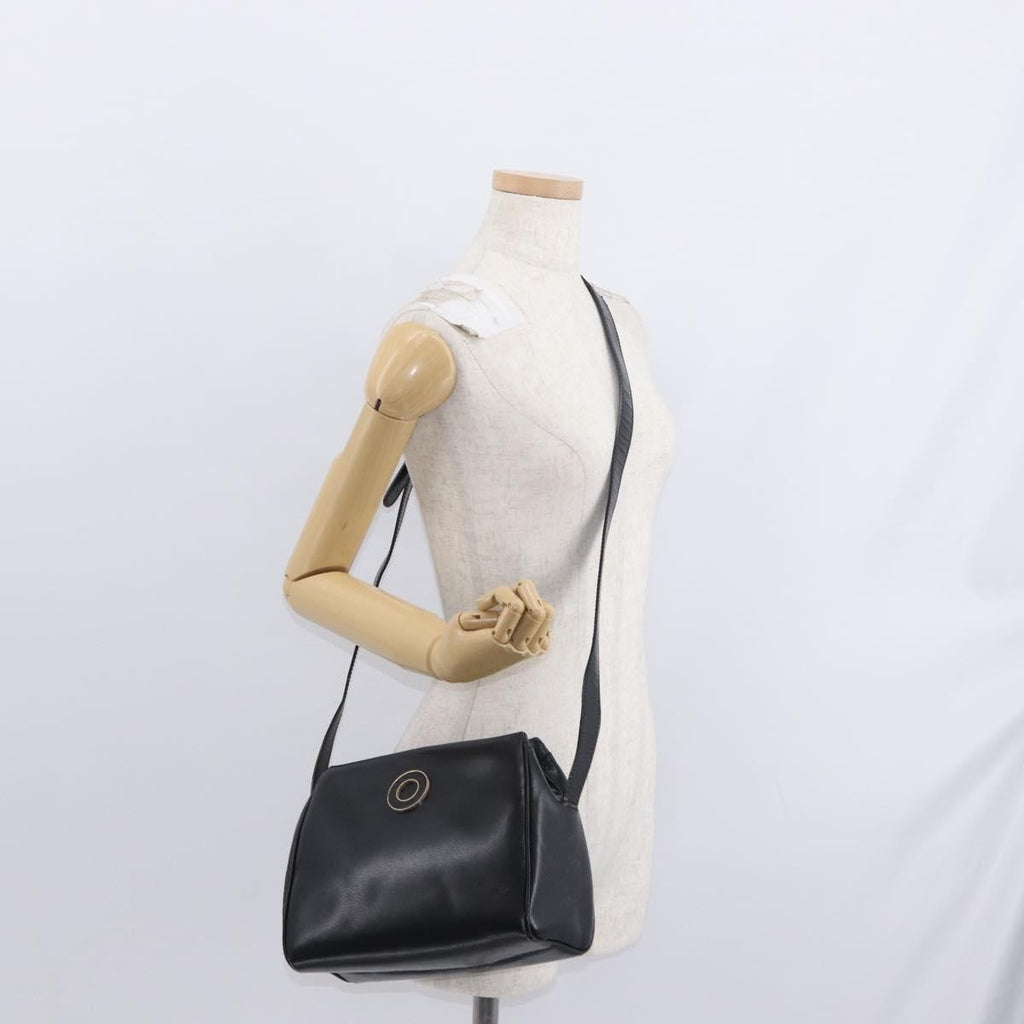 Celine Vintage Circle Logo Crossbody Bag Leather Black Leather Shoulder Bag Bag