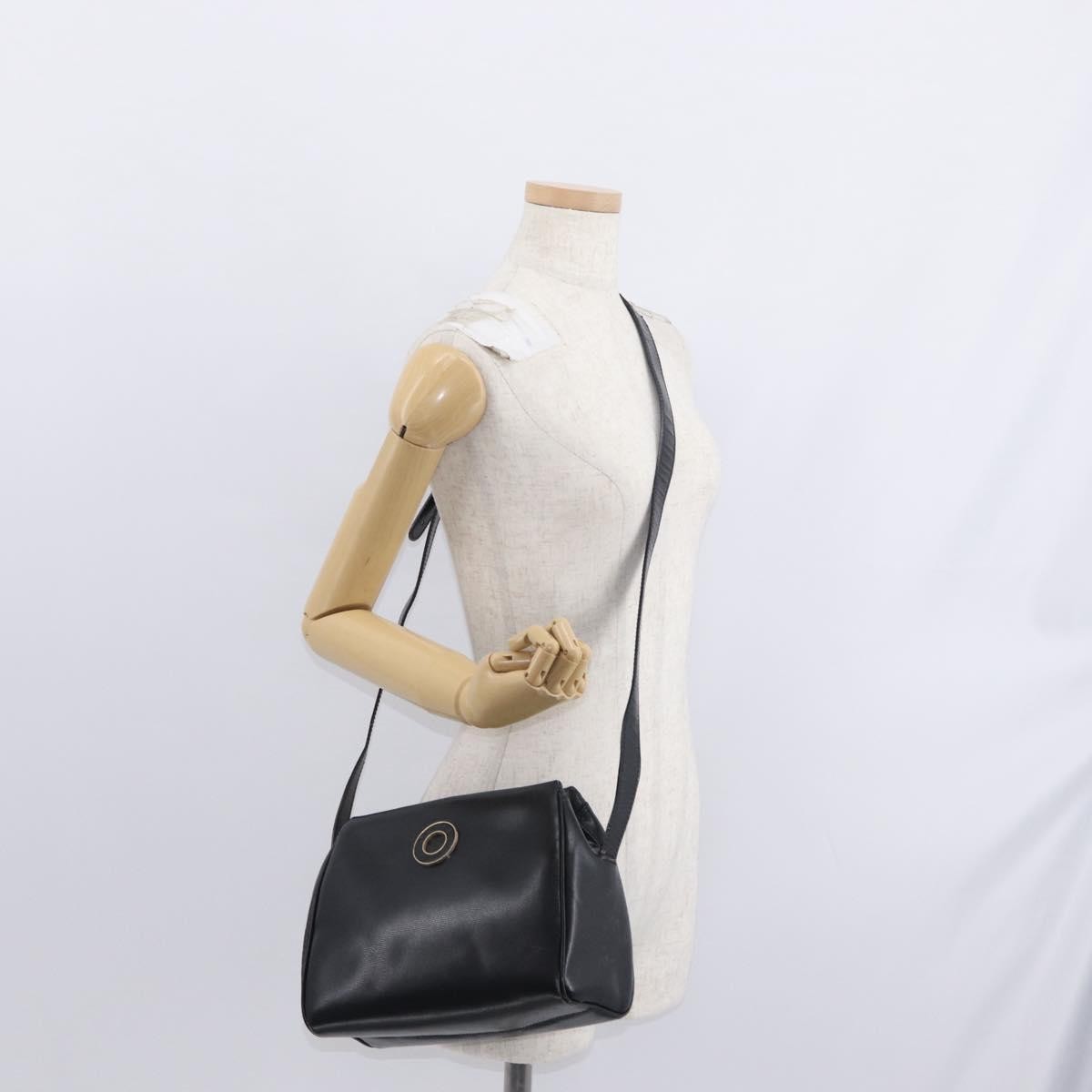 Celine Vintage Circle Logo Crossbody Bag Leather Black Leather Shoulder Bag Bag
