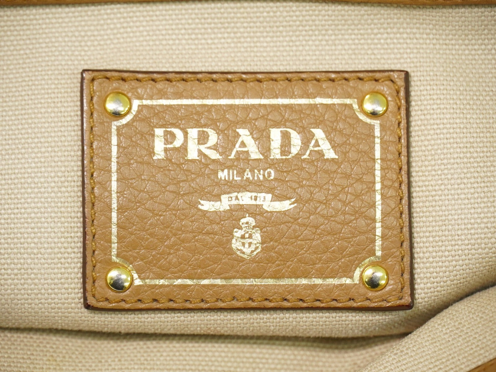 Prada Vintage Handbag Leather Beige Leather Handbag