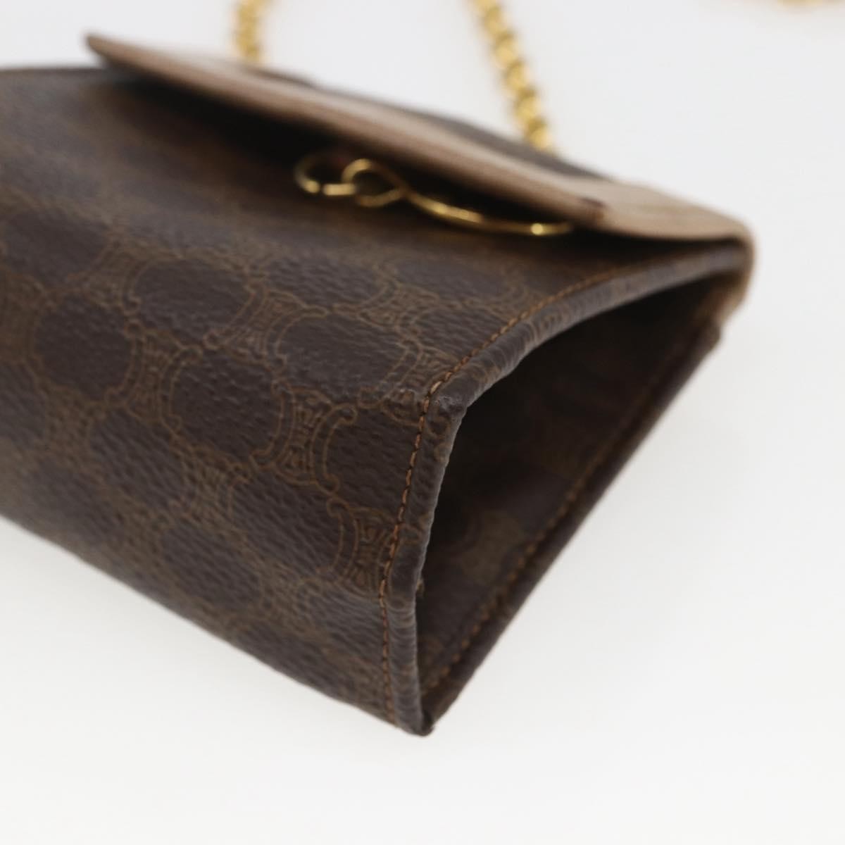 Celine Vintage Macadam Shoulder Bag Canvas And Leather Brown Canvas Shoulder Bag Bag
