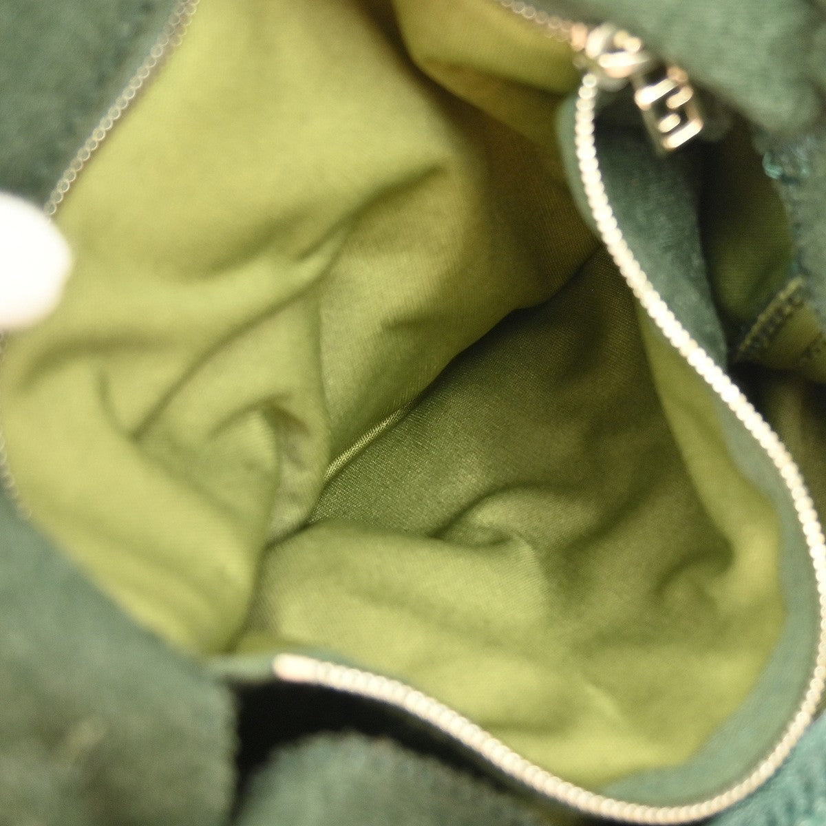 Fendi Vintage Flap Shoulder Bag Zucchino Canvas With Leather Green Canvas Handbag