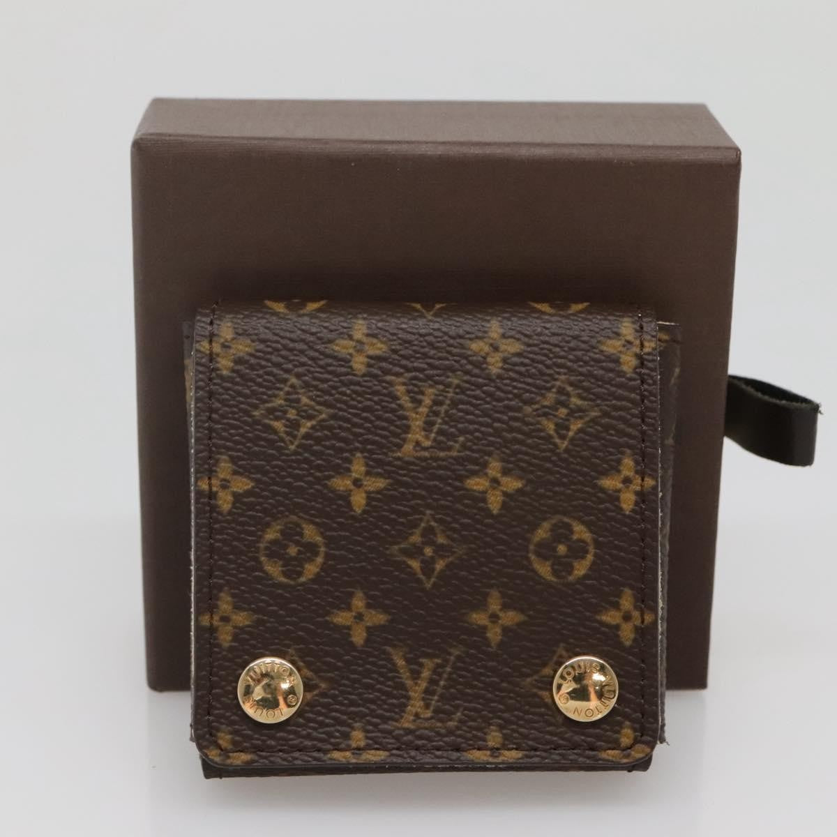 Louis Vuitton Case Jewelry Box Canvas Brown Canvas Wallets Accessory