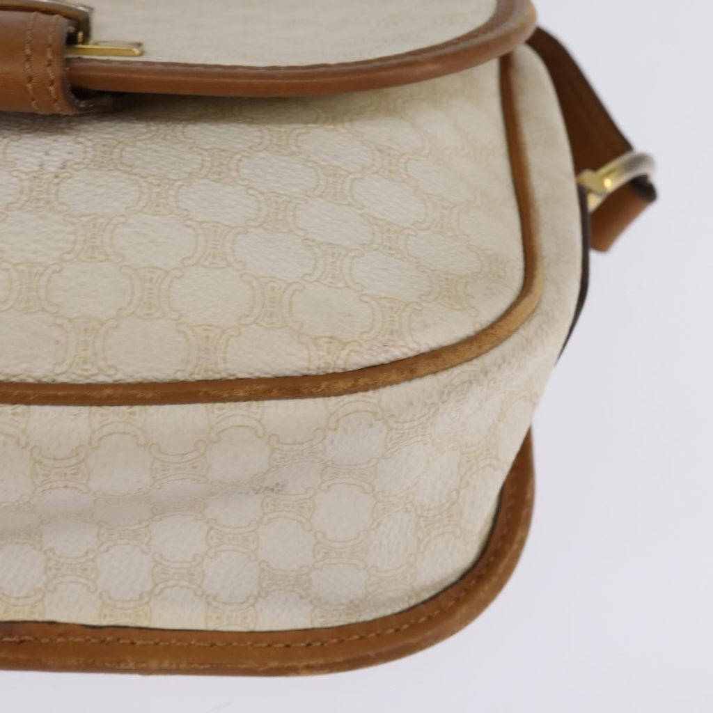 Celine Vintage Macadam Shoulder Bag Canvas And Leather Ecru Canvas Shoulder Bag Bag