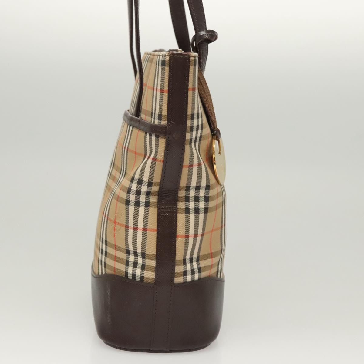 Burberry Nova Check Shoulder Bag Canvas And Leather Beige Canvas Shoulder Bag