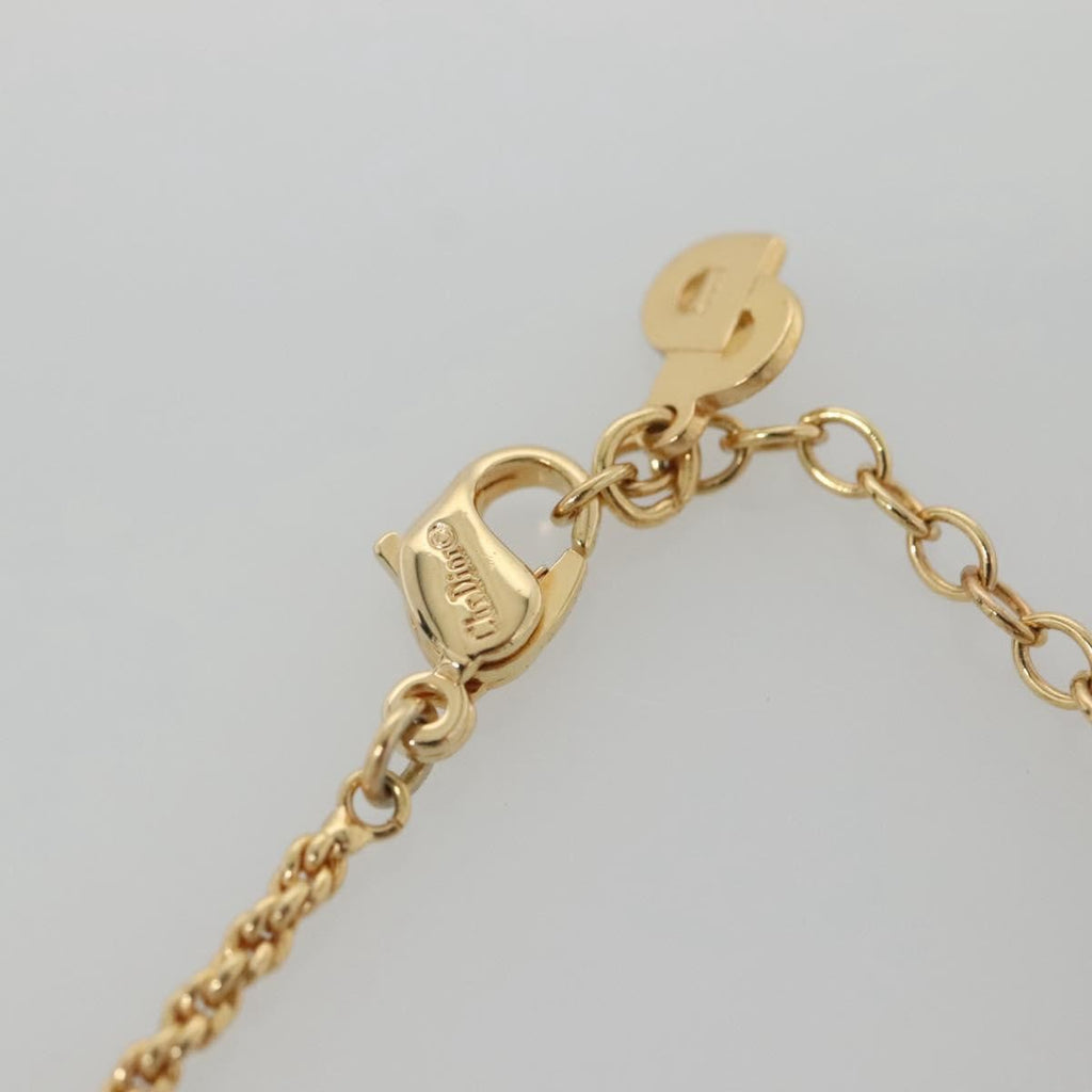 Christian Dior Logo Flower Necklace Metal Gold Metal Jewelry (Pre-Owned)