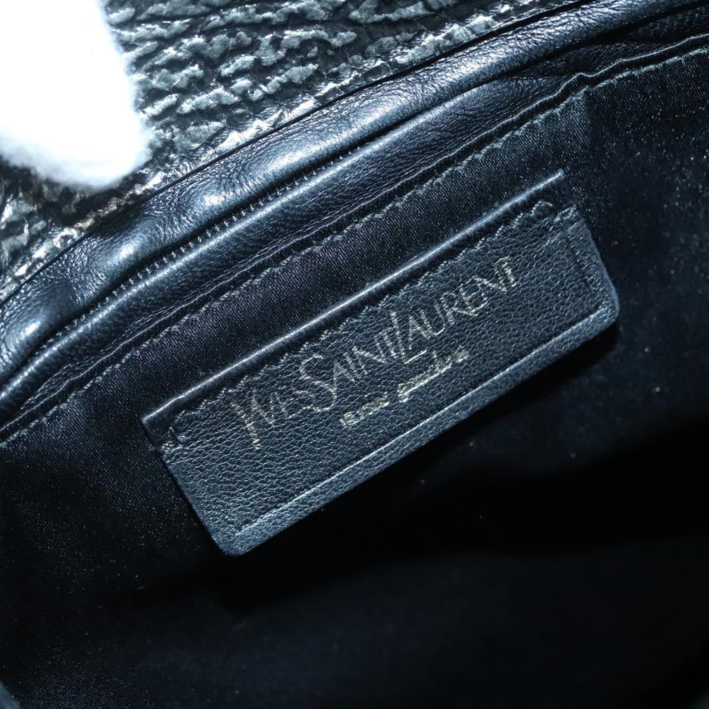 Saint Laurent Tribute Tote Leather Silver Leather Shoulder Bag Bag (Pre-Owned)