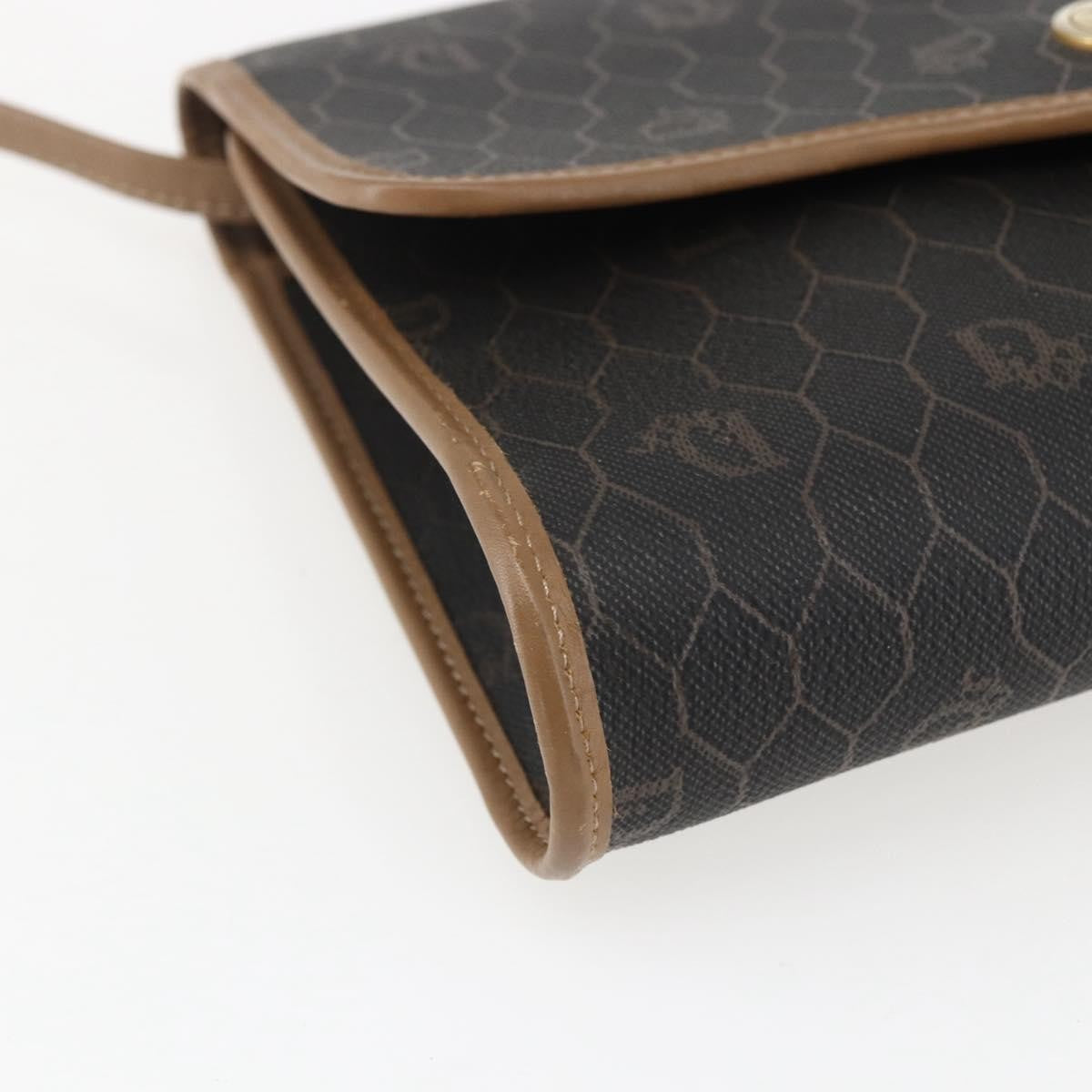 Christian Dior Vintage Honeycomb Flap Crossbody Bag Canvas And Leather Black Canvas Shoulder Bag Bag (Pre-Owned)