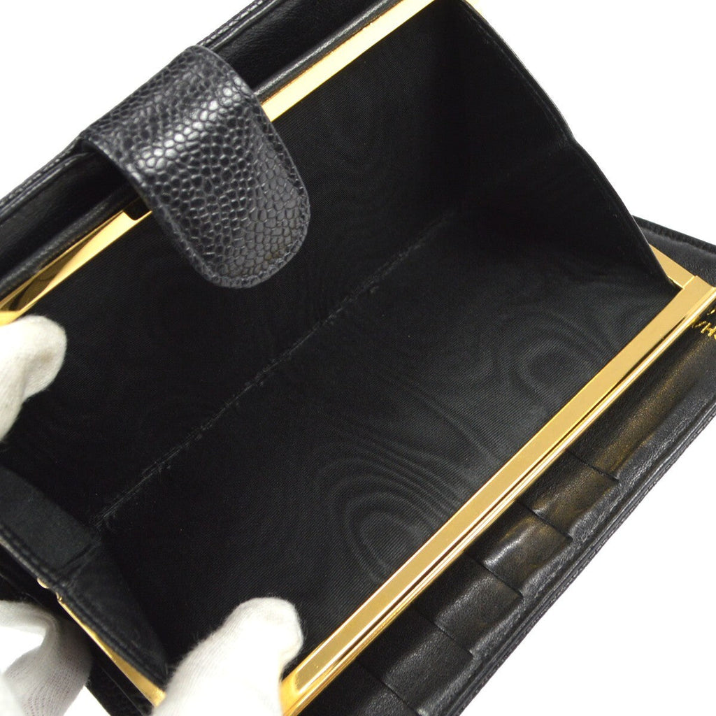 Chanel Timeless Cc French Wallet Caviar Black Leather Wallets Accessory