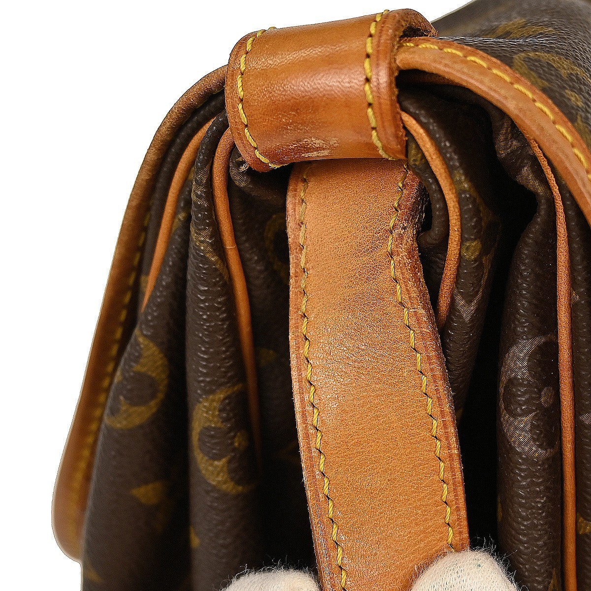 Louis Vuitton Saumur Handbag Monogram Canvas Brown Canvas Shoulder Bag
