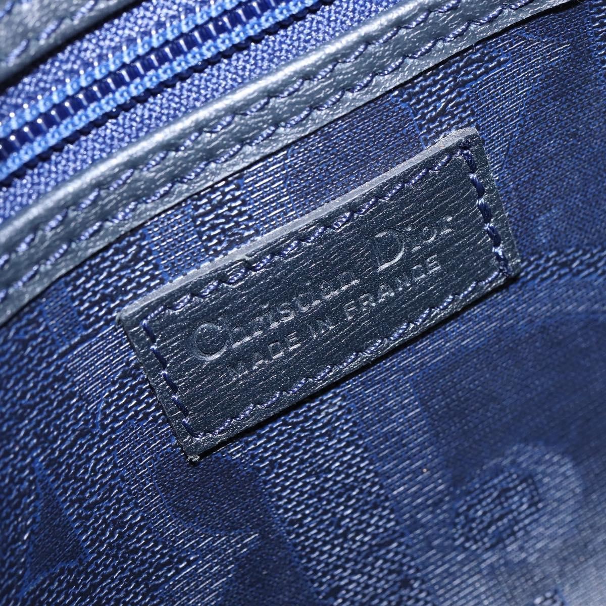 Christian Dior Lady Dior Boston Bag Canvas Navy Canvas Travel Bag Bag (Pre-Owned)