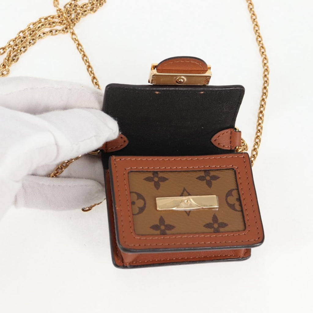 Louis Vuitton Dauphine Shoulder Bag Reverse Monogram Canvas Brown Canvas Clutche & Pouche Bag