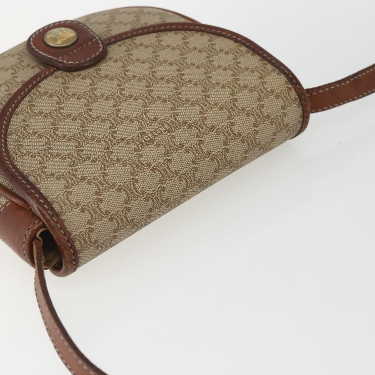 Celine Vintage Macadam Shoulder Bag Canvas And Leather Beige Pvc Shoulder Bag Bag