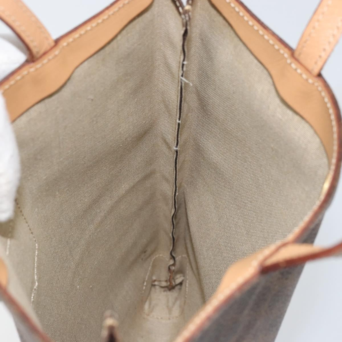 Celine Vintage Macadam Tote Bag Canvas And Leather Brown Canvas Tote Bag Bag