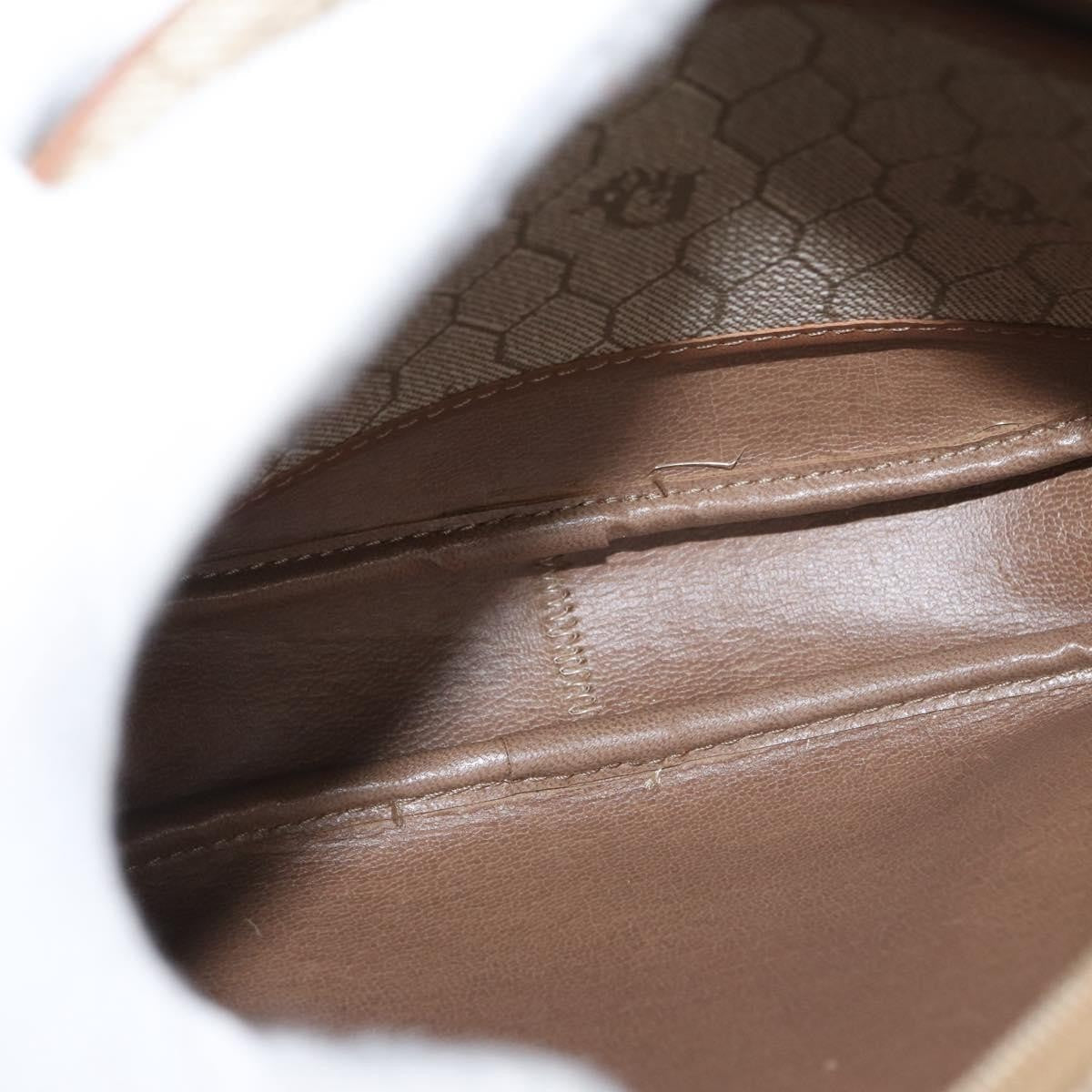 Christian Dior Vintage Honeycomb Shoulder Bag Canvas And Leather Beige Canvas Shoulder Bag Bag (Pre-Owned)