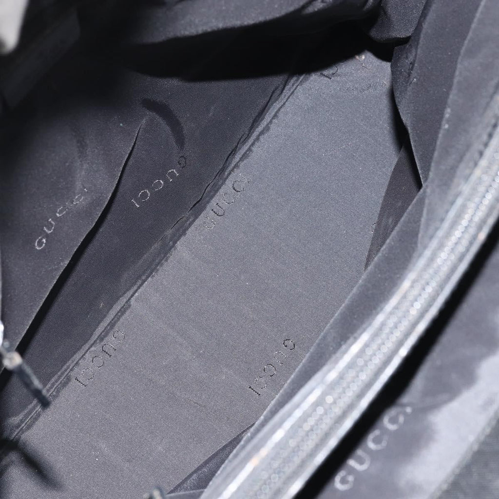 Gucci Bamboo Tote Bag Nylon Black Nylon Tote Bag Bag (Pre-Owned)