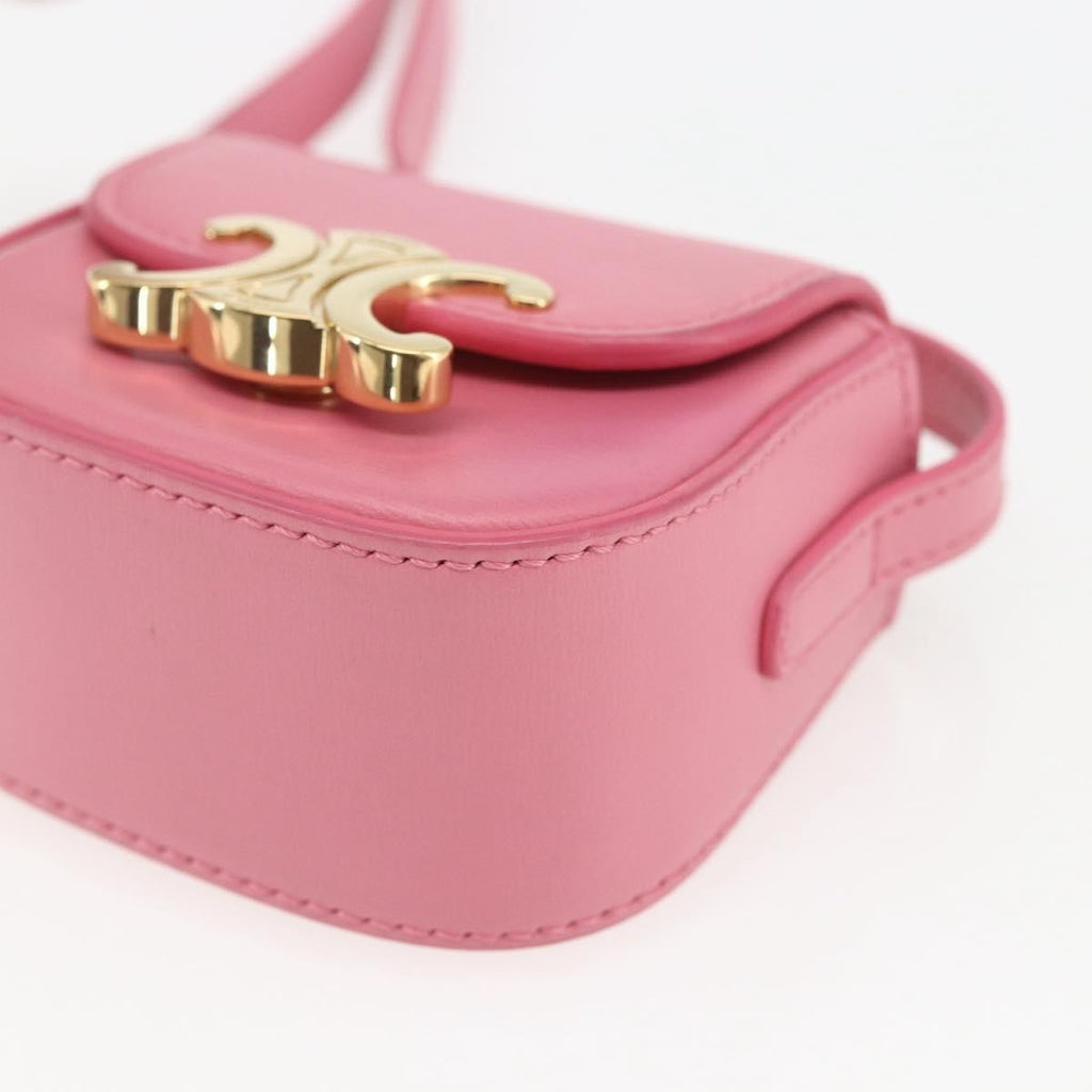 Celine Triomphe Shoulder Bag Smooth Calfskin Pink Leather Shoulder Bag Bag