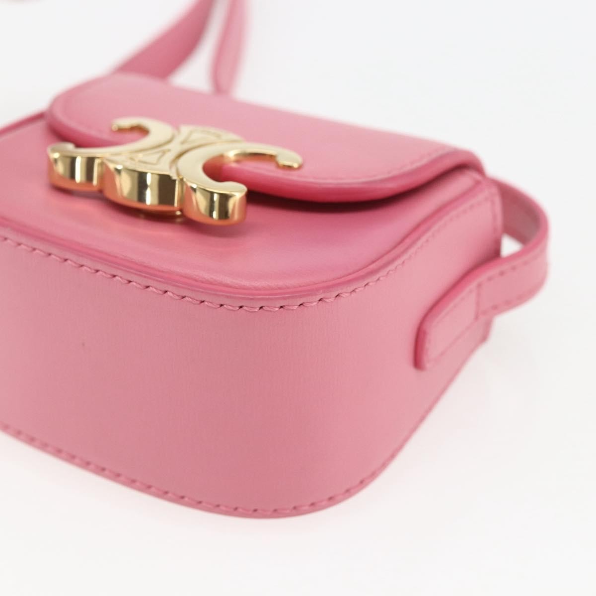 Celine Triomphe Shoulder Bag Smooth Calfskin Pink Leather Shoulder Bag Bag