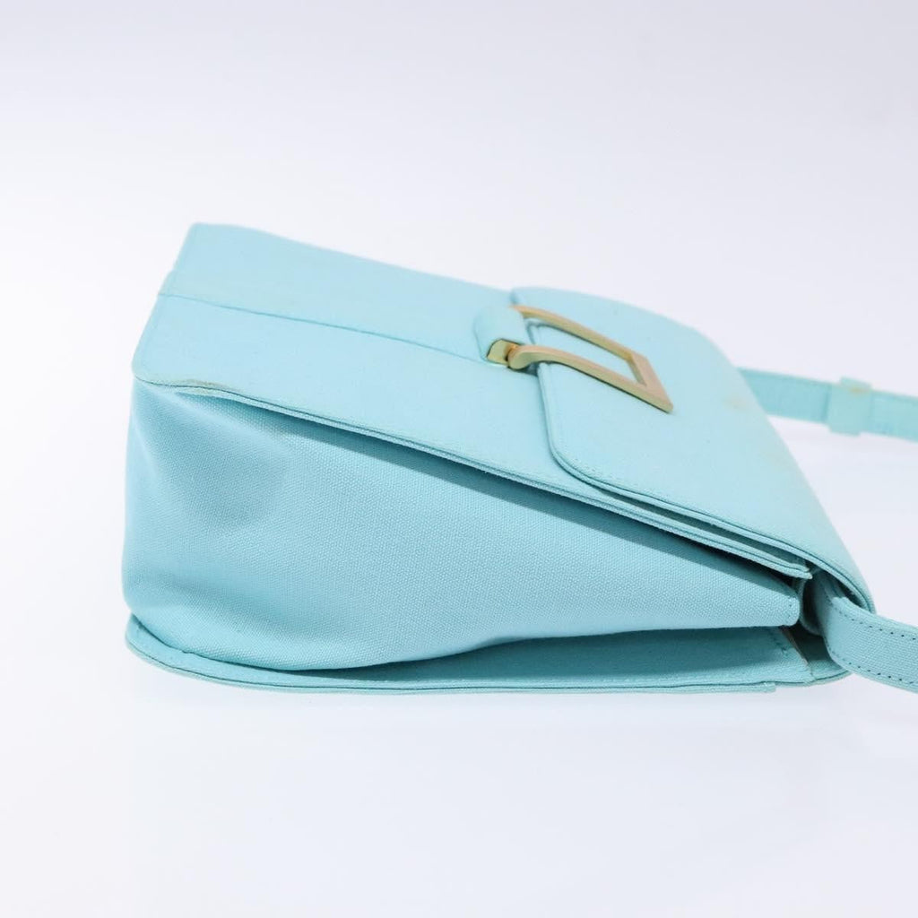 Saint Laurent Vintage Shoulder Bag Canvas Blue Canvas Shoulder Bag Bag (Pre-Owned)