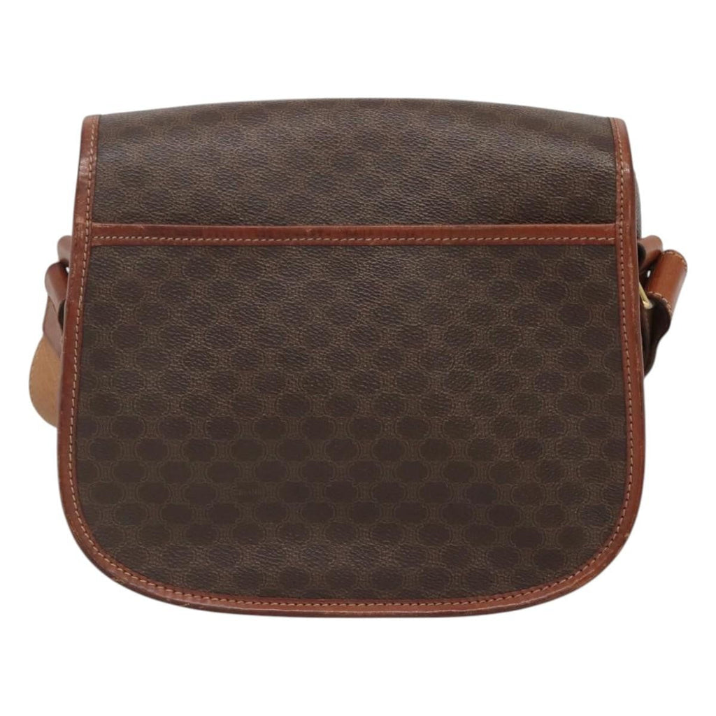 Celine Vintage Macadam Shoulder Bag Canvas And Leather Brown Canvas Shoulder Bag Bag