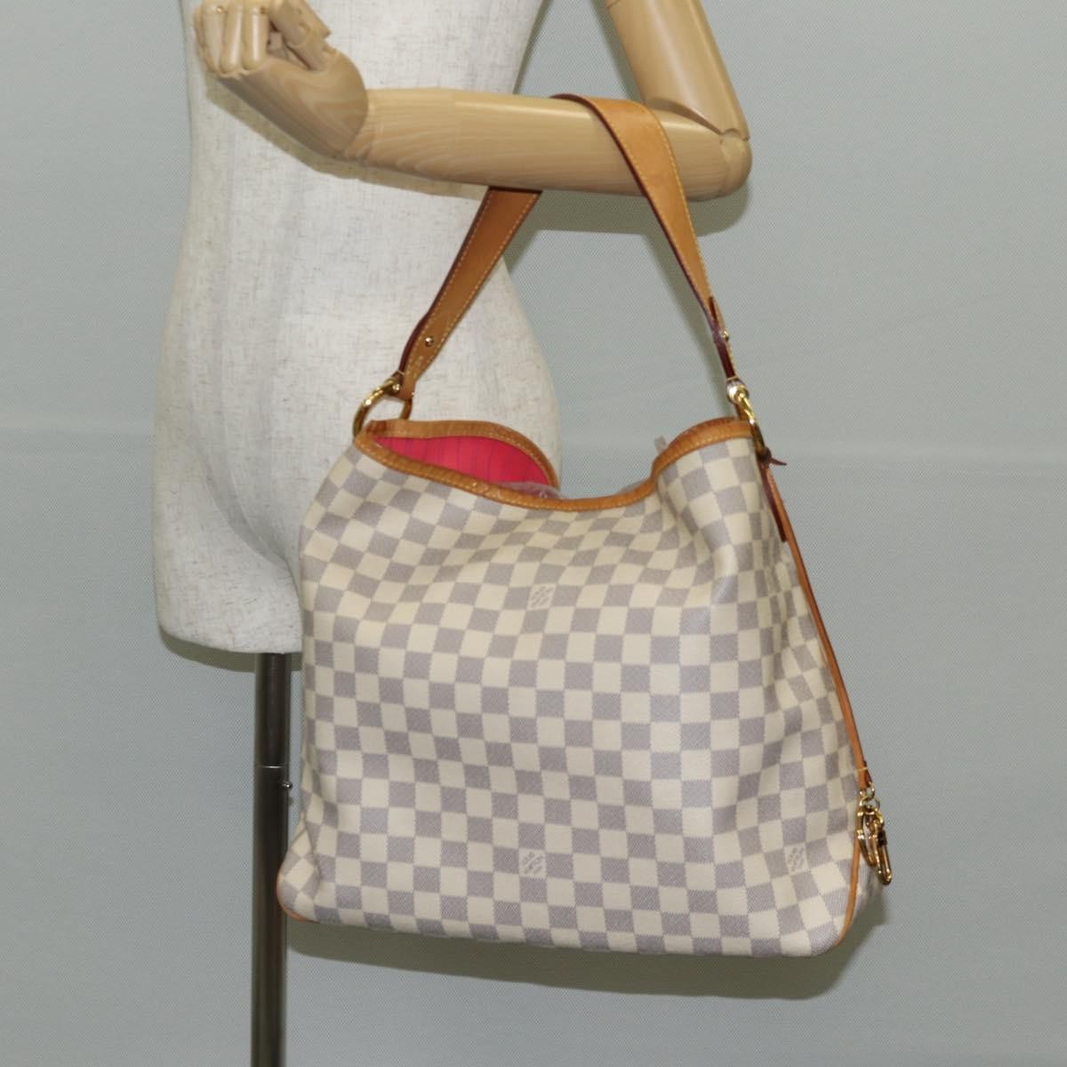 Louis Vuitton Delightful Nm Handbag Damier White Canvas Bag