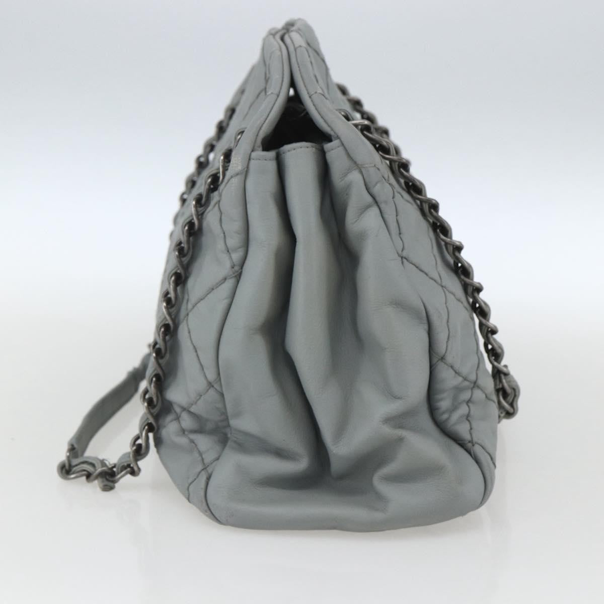 Chanel Just Mademoiselle Bag Quilted Leather Gray Leather Shoulder Bag Bag