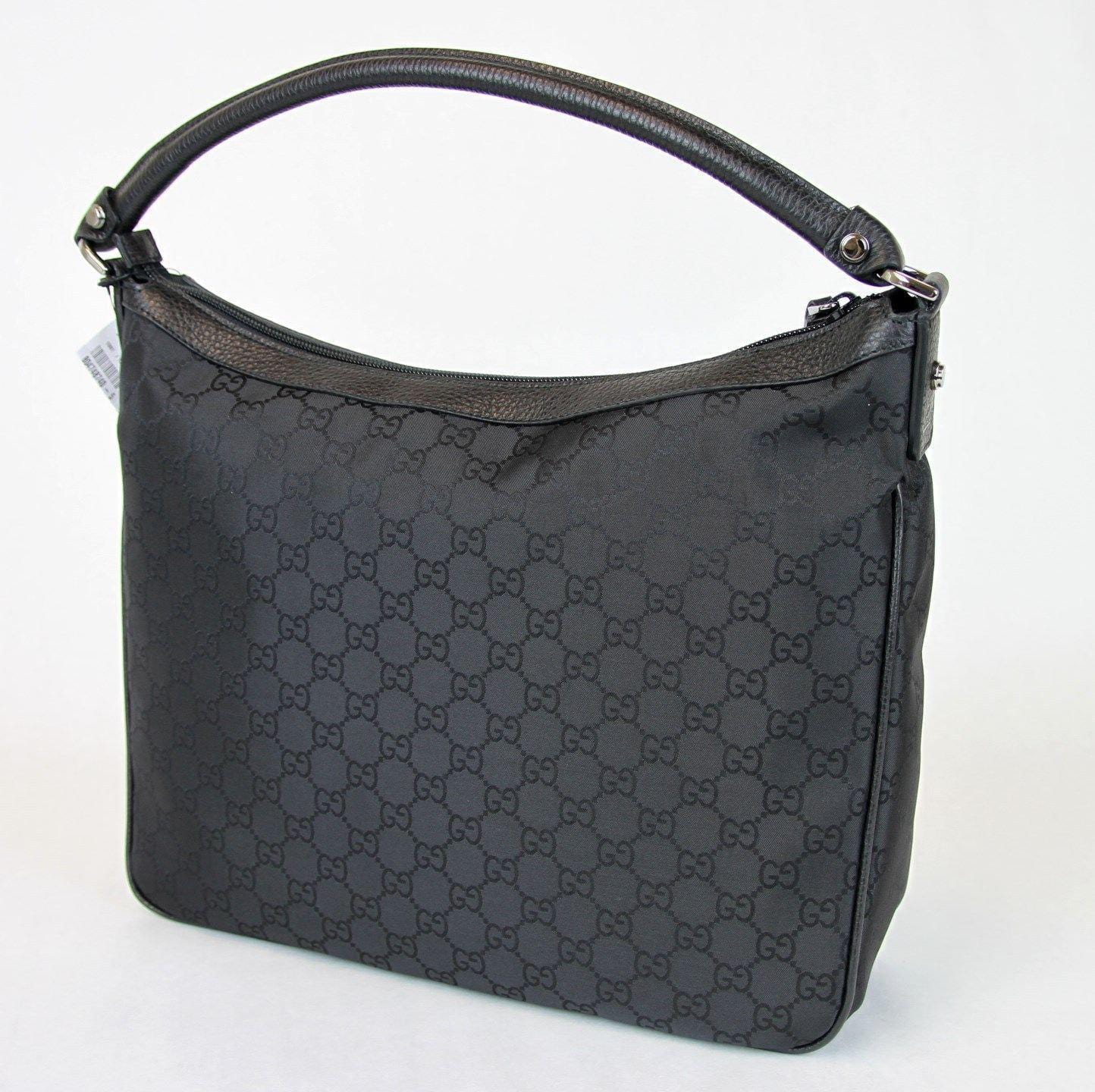 Gucci Gucci Abbey Hobo Bag Purse W/D Ring,Black Nylon 293581