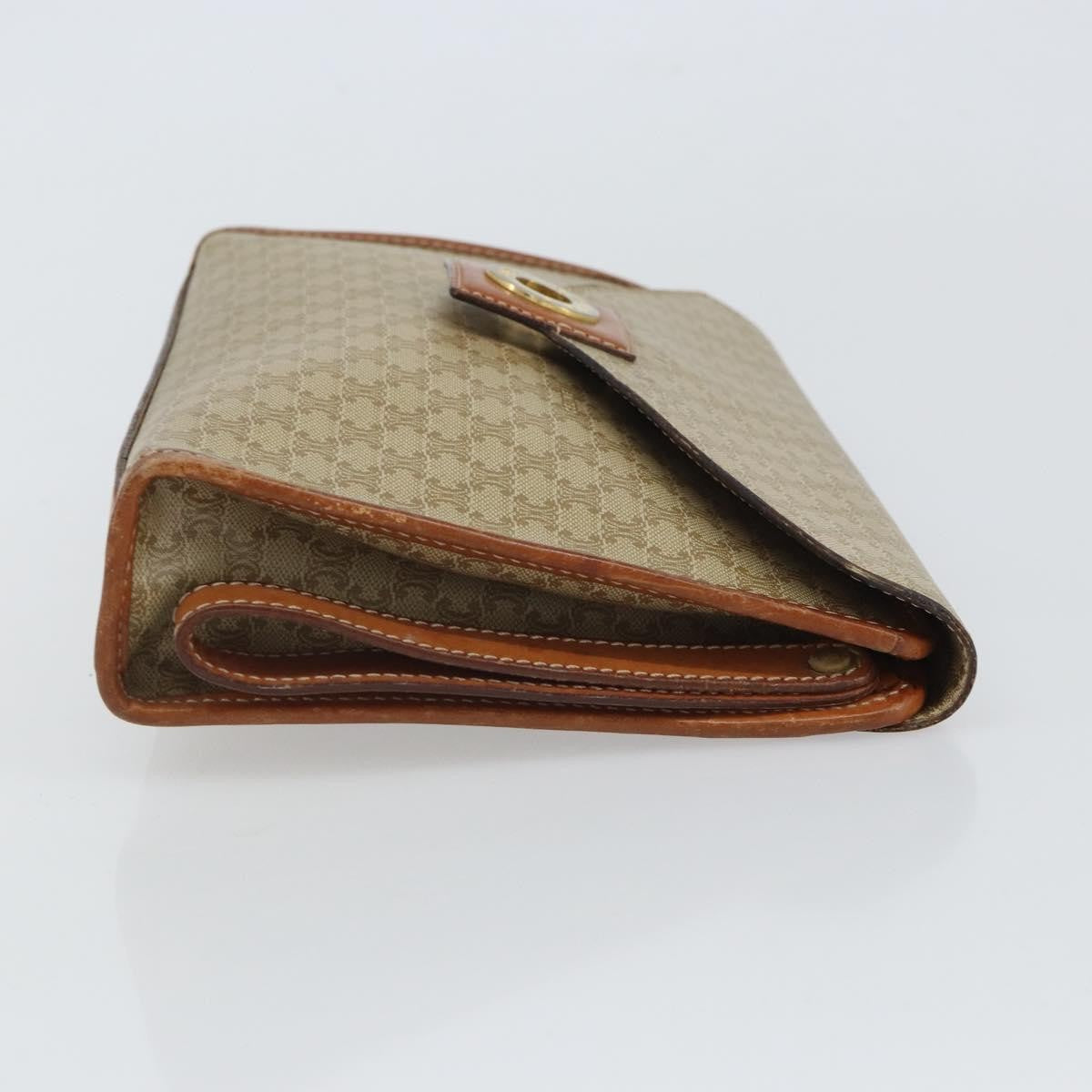 Celine Circle Logo Macadam Pouch Canvas And Leather Beige Canvas Clutche & Pouche Bag