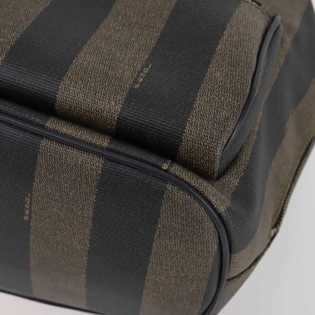 Fendi Pequin Front Pocket Backpack Coated Canvas Brown Pvc Backpack Bag