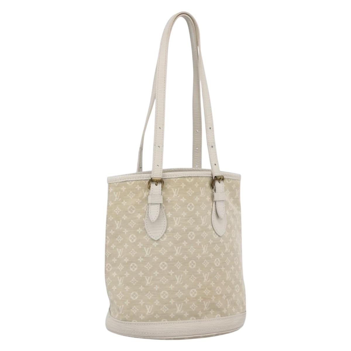 Louis Vuitton Petit Bucket Bag Mini Lin Beige Canvas Shoulder Bag