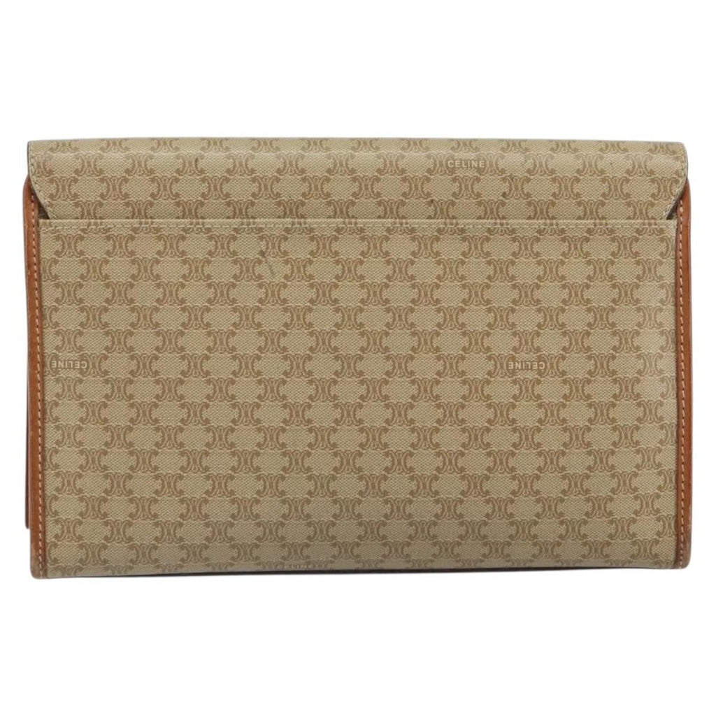 Celine Circle Logo Macadam Pouch Canvas And Leather Beige Canvas Clutche & Pouche Bag