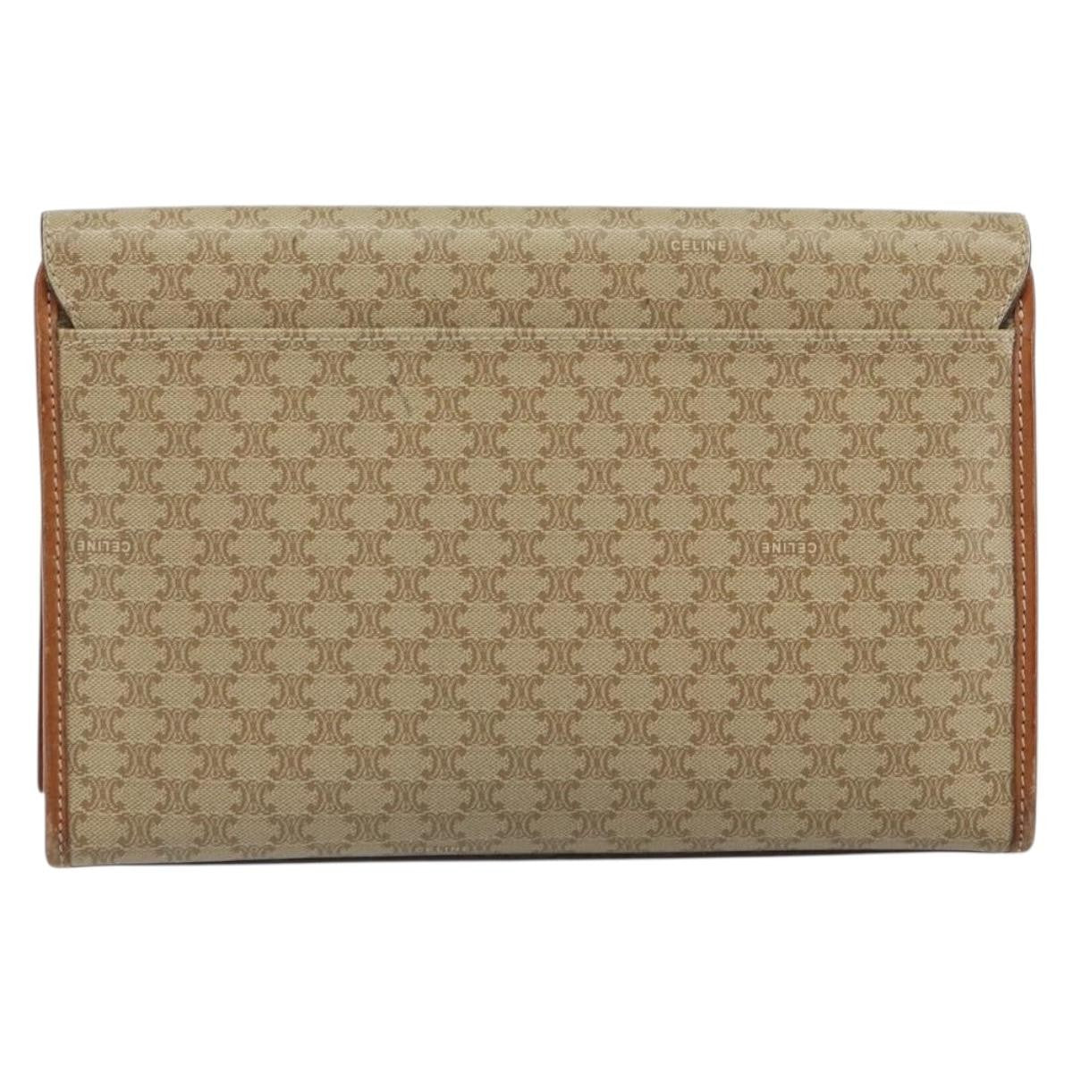 Celine Circle Logo Macadam Pouch Canvas And Leather Beige Canvas Clutche & Pouche Bag