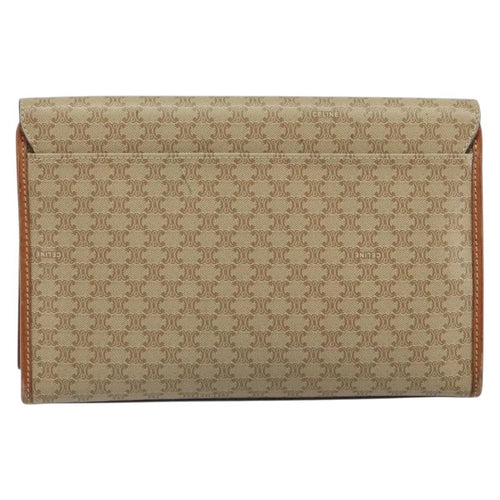 Celine Circle Logo Macadam Pouch Canvas And Leather Beige Canvas Clutche & Pouche Bag