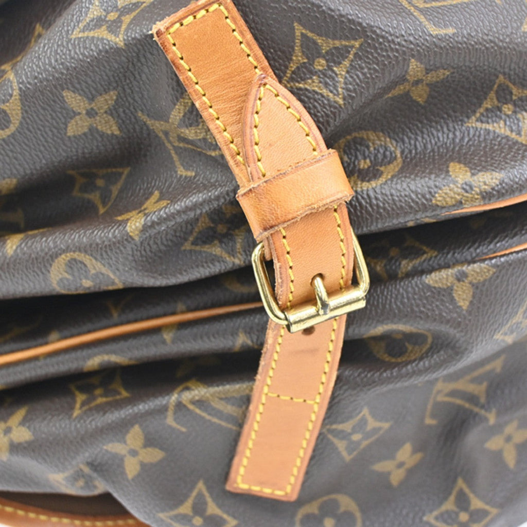 Louis Vuitton Saumur Handbag Monogram Canvas Brown Canvas Shoulder Bag