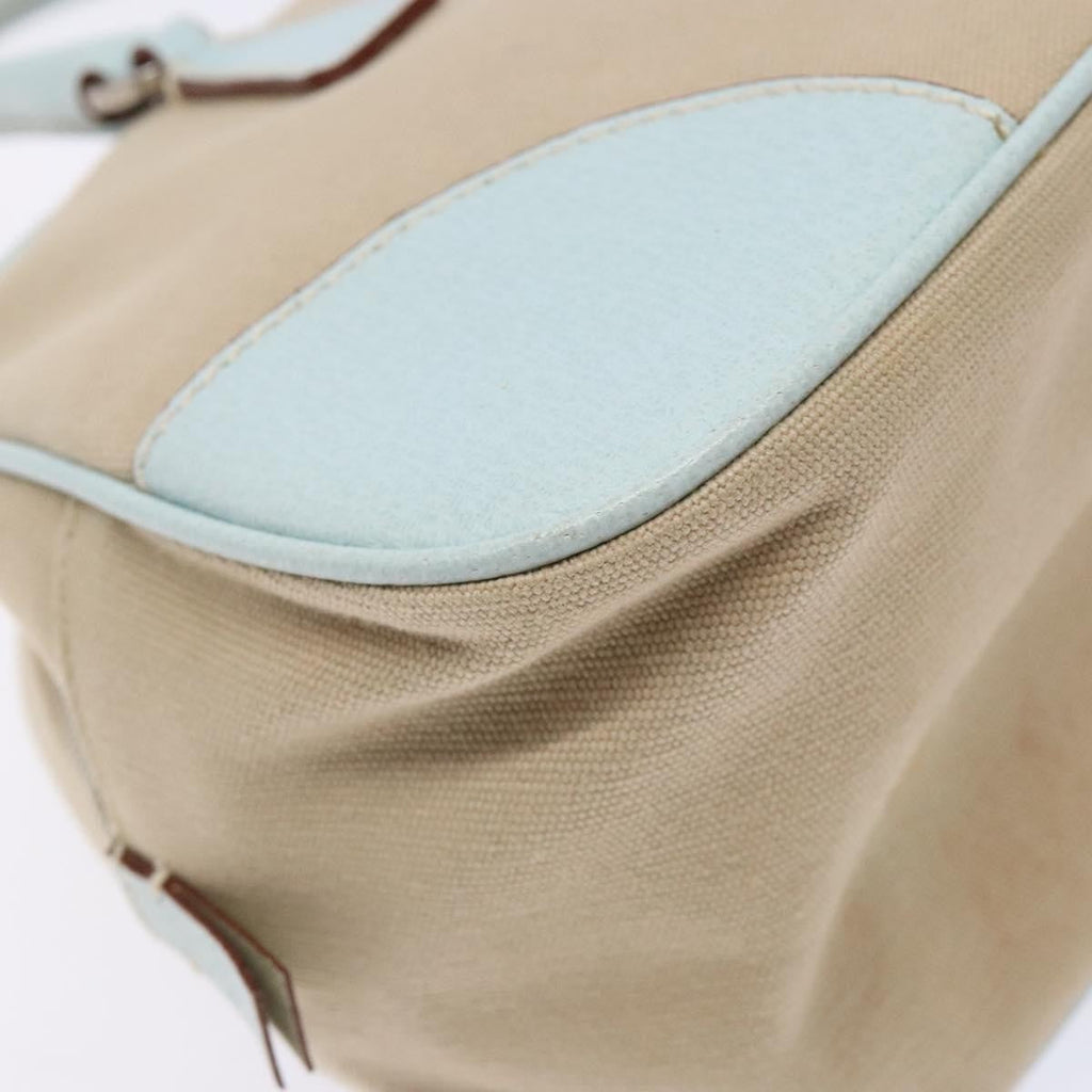 Prada Bauletto Bag Canvas With Leather Beige Canvas Bag