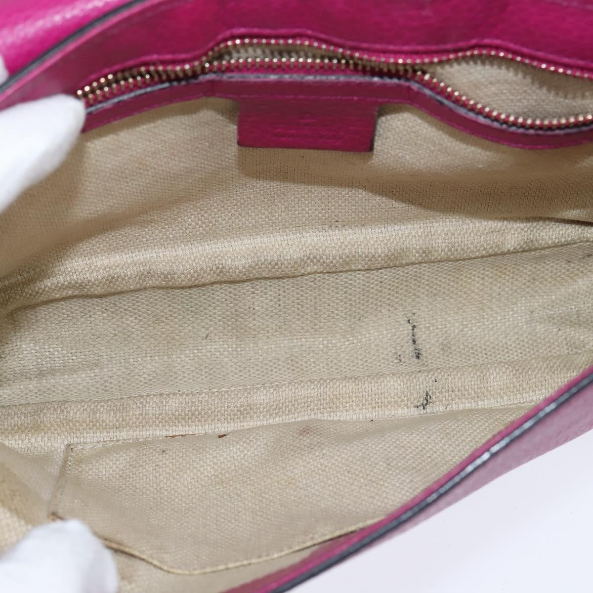 Gucci Soho Chain Crossbody Bag Leather Pink Leather Shoulder Bag Bag (Pre-Owned)
