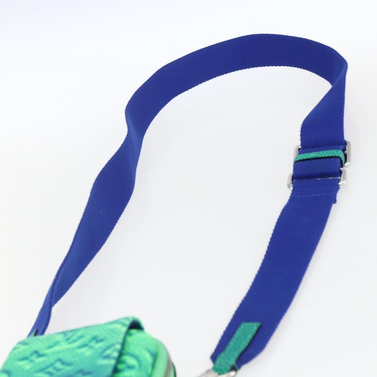 Louis Vuitton Double Phone Pouch Nm Monogram Shadow Leather Green Leather Clutche & Pouche Bag